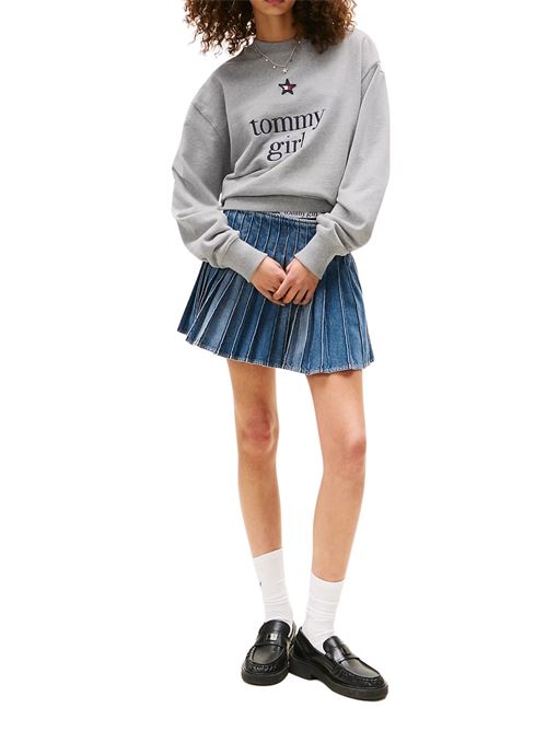 Felpa unisex grigia in cotone Tommy Jeans | DN0DN00066P01